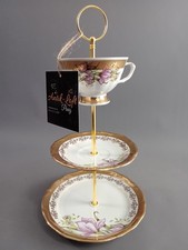 ETAGERE 3-stöckig Goldrand