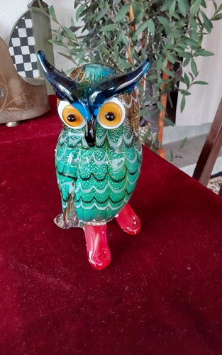Glasfigur eule vogel - eule, uhu