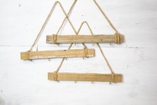 Hakenleiste mit vier Haken Garderobe Holz braun Dekoleiste Landhausstil