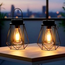 Solar Gitter Laterne schwarz