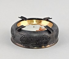 9330037-d  Silberner Ascher Vietnam 900er Silber Porzellaneinsatz 143 g D12cm