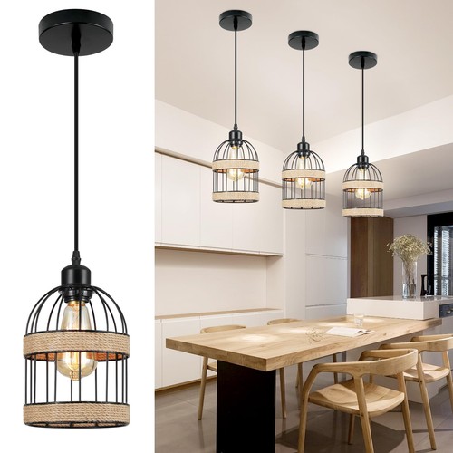 Hängelampe rattan schwarz e27 - hängelampe,