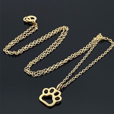 KINDER KETTE & ANHÄNGER PFOTE   AUS 925/- SILBER VERGOLDET SCHMUCKJAGD