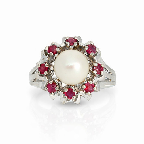 585 weißgold ring perle - 585,