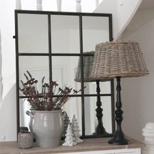 Spiegel TILBURG antik braun Fenster 70x90cm Wandspiegel Farmhouse Factory