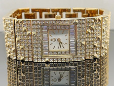 ELEGANTE /  OPULENTE DAMENUHR  MIT KRISTALLEN IP GOLD # EYECATCHER # SCHMUCKJAGD