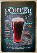 PORTER Bier, Drink Blechschild 200x300 mm Retro - Blitzversand - BBQ