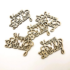 10 Holz Streuteile Happy Birthday Streudeko Tischdeko zum Basteln Deko DIY Scrap