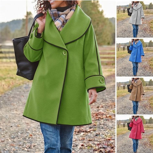 Damen wollmantel mit - damen,