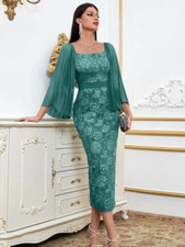  Damen Kleid Kurz Midi Abend