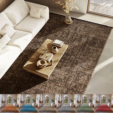 Waschbarer Teppich Baumwolle Teppich Wohnzimmer Rutschfest Einfarbig Chenille 