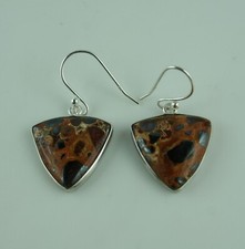 Ohrhänger natürliches Bauxit fossil  925 Sterling Silber Ohrringe