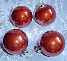 Feine Christbaumkugeln, Kupfer, Metallkappe, sehr gute Erhaltung