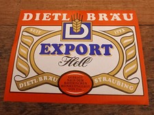 Bierflaschen Etikett Bieretikett Dietl Bräu Straubing - Export Hell