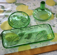 Glas dose um 1950 set grün