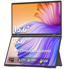 UPERFECT 15,6" Tragbarer Dual-Monitor Bildschirm 1080P Freistehend Dual Screen