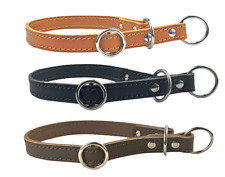 Zughalsband Leder flach Stopper Zugstopp Würgehalsband Farb- und Größenauswahl