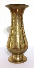 Vase Messing massiv, 12 cm, verziert, antik, top