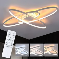Modern LED Deckenleuchten Dimmbar Gebogen Deckenlampe Wohnzimmer Fernbedienung