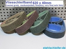 Neu!!! Vlies Schleifband Rohrbandschleifer Satiniermaschine, 620x40mm, Edelstahl