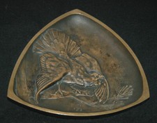 vintage Bronze Schale Auerhahn