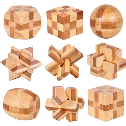 Holz knobelspiele set - -, mini