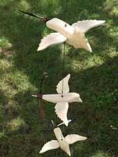 Mobile "3 Vögel" Holz natur