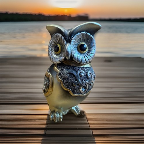 Eule dekofigur gold silber owl - silber,