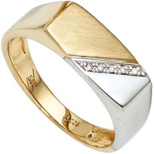 Herren Ring 585 Gold Teil matt