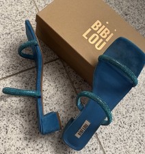 BIBI LOU Pantoletten Größe 41 Blau Neuwertig! Einmal Getragen VK 135,- €