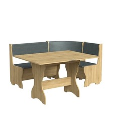 Eckbankgruppe Malta Sitzbank Esstisch ausklappbar Truhenbank Sonoma Eiche grau