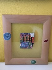 Hundertwasser Bild Postkarte art card - Escape of the Indoor Sky - Design-Rahmen
