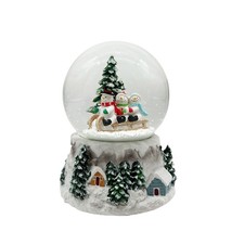 Schneekugel Spieluhr Bunt ca. 15 cm Advent Weihnachten Regal