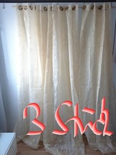 Ösen 3 x Fertigvorhang Ausbrenner Gardine gelb floral hochwertig 150 x 245 cm 