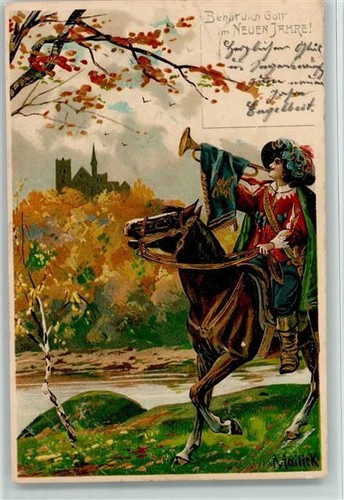 Neujahr trompeter 1903 - -, litho