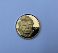 Ludwig Erhard Medaille 1977 Feinsilber vergoldet