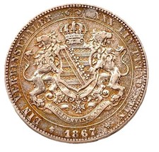 1 Taler 1867 B Sachsen Johann
