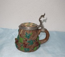  Steinzeug Krug Mettlach, Bierkrug Bier-Brauer Stern Villeroy&Boch um 1860