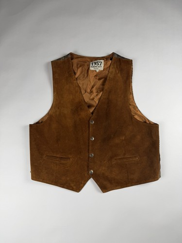 1957 herren lederweste - herren, braun