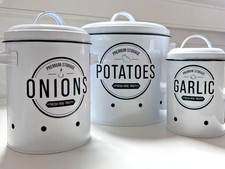 Premium Kartoffel Vorratsdosen Set [3er Set]-WEISS