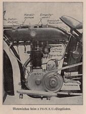 NSU Einzylinder Motorrad - Motor - 1926 - Historisches Bild ~8x11cm -