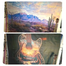 2 St Foto Hintergrund 230x180cm USA Banner Plane Rückwand Gitarre Leinwand