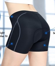 NICEWIN Damen Fahrradunterhose Radunterhose Shorts Unterhose 4D Schwarz/Grau L