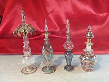 4 Alte Glas Parfum Flakon Mit Stopfen Meist Orient (5809)