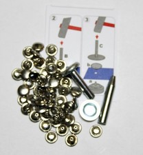 24 messing Nieten 9mm silber