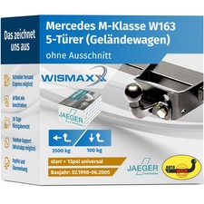 ANHÄNGERKUPPLUNG starr für Mercedes M-Klasse ML W163 98-05 +13pol E-Satz ABE