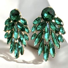 Wunderschöne funkelnde Steine Strass Ohrringe Luxus Ohrstecker Glamour Statement