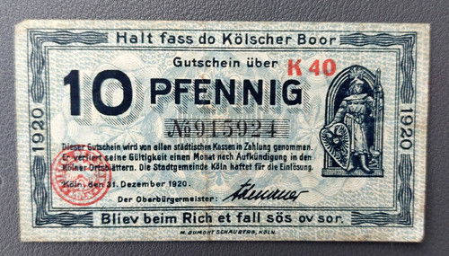 Gutschein notgeld stadt - gutschein,