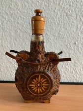 TRINKFLASCHE AUS GLAS MIT ÜBERZUG / HIRTENFLASCHE 