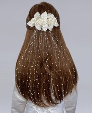 Kopfschmuck Haarschmuck Haargesteck zum Kommunionkleid CREME  IVORY *11